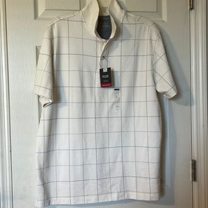 Men's Van Heusen Cream and striped polo shirt- large